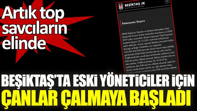 Beşiktaş’ta eski yöneticiler için çanlar çalmaya başladı! Artık top savcıların elinde