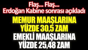 Memur maaşına yüzde 30.5, emekli maaşına yüzde 25,48 zam yapıldı!