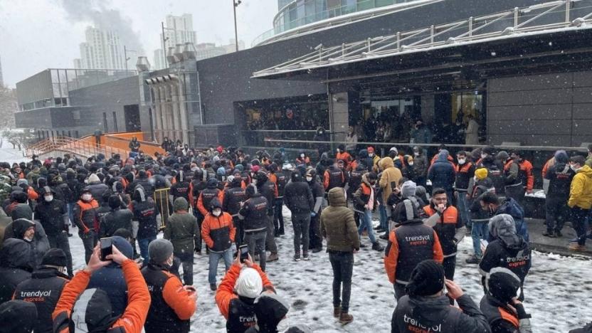 Trendyol işçileri iş bıraktı