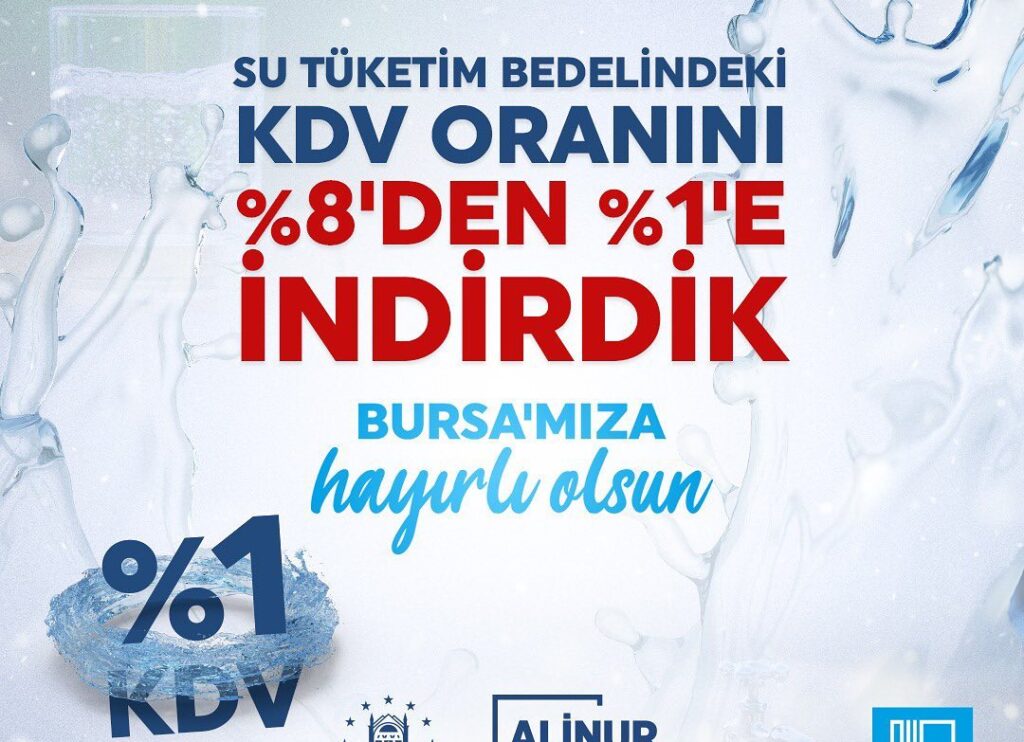 Bursa’da Kdv indirimiyle su faturaları daha da düşecek