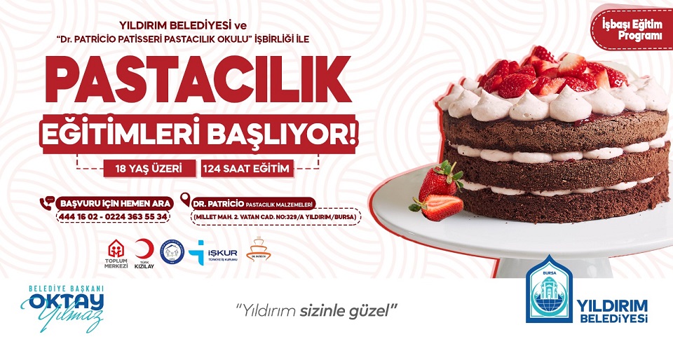 Yıldırım’da iş garantili pastacılık kursu