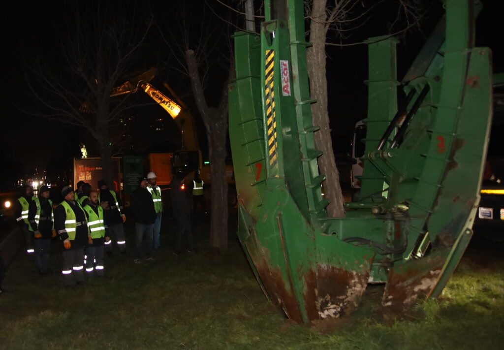 Mudanya yolunda ağaç seferberliği