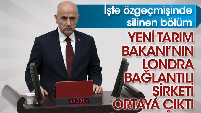 Yeni Bakan Vahit Kirişci’nin Londra bağlantılı şirketi ortaya çıktı