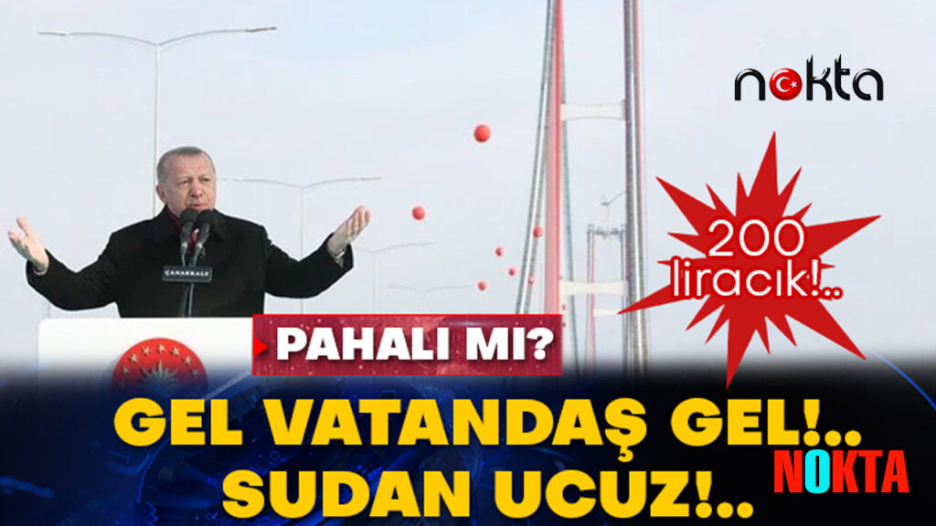 Erdoğan’ın katıldığı köprü açılışında Ak Partililerin erzak izdihamı