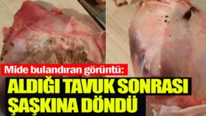 Mide bulandıran görüntü: Aldığı tavuk sonrası şaşkına döndü