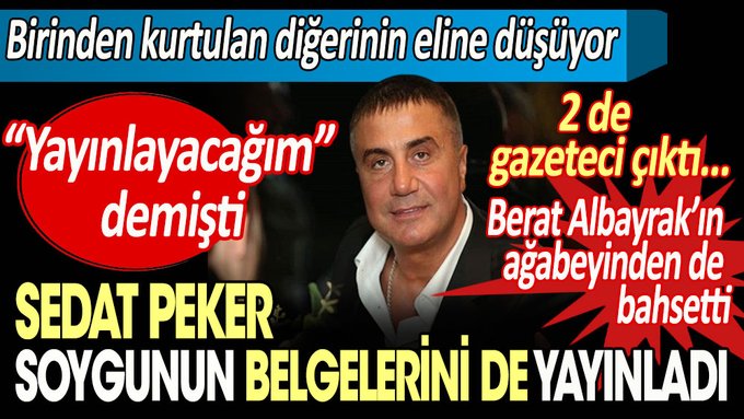 Sedat Peker çok eğleneceğiz demişti bir skandalın belgelerini yayınladı. 50 tweet attı 2 de gazeteci çıktı