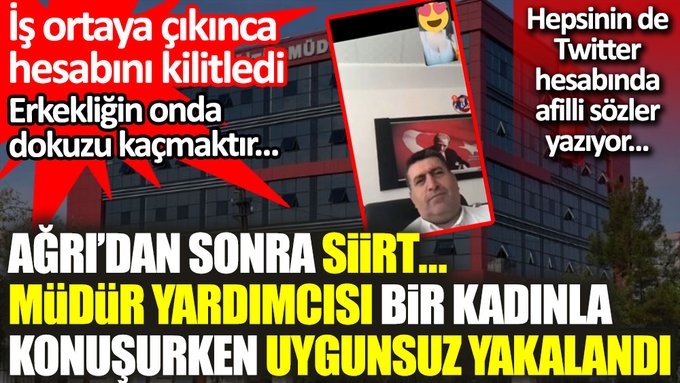 Ağrı’dan sonra Siirt Milli Eğitim Müdür Yardımcısı Zekeriya Batur da bir kadınla görüntülü konuşurken uygunsuz yakalandı
