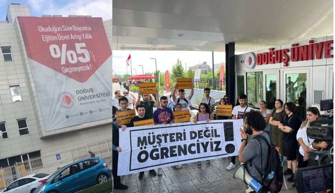 Doğuş Üniversitesi yüksek zamlar nedeniyle karıştı; öğrenci protestolarının ardından veliler toplanıyor