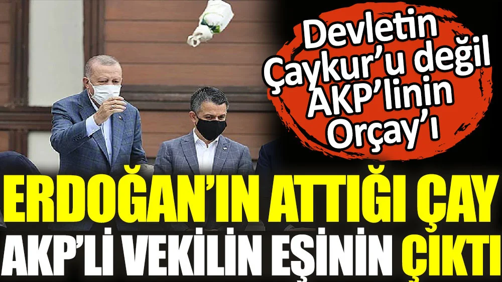 Erdoğan’ın attığı çay AKP’li vekilin eşinin çıktı. Devletin Çaykur’u değil AKP’linin Orçay’ı