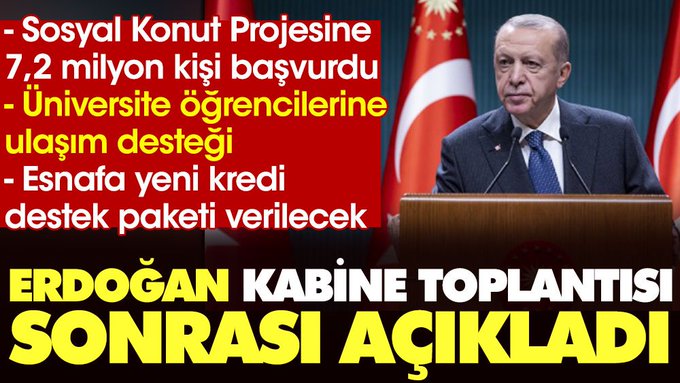Cumhurbaşkanı Erdoğan Kabine sonrası açıklamalarda bulundu