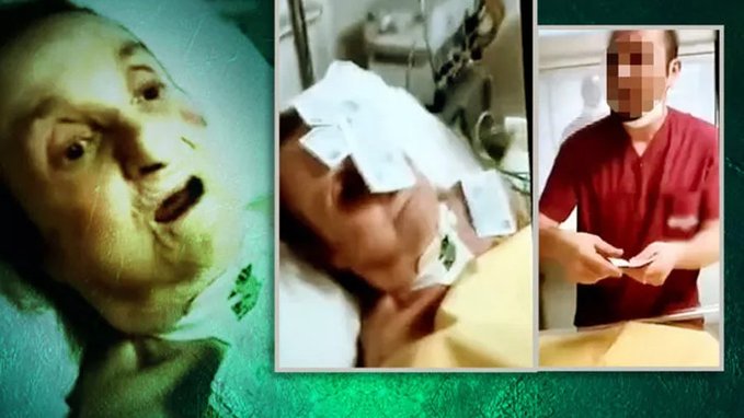 Yoğun bakımda yaşlı kadına korkunç işkence! Görüntüler infial yarattı