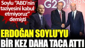İçişleri Bakanı Süleyman Soylu’nun taziyesini kabul etmediği ABD’ye Cumhurbaşkanı Erdoğan teşekkür etti