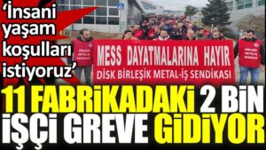 11 fabrikadaki 2 bin işçi greve gidiyor. ‘İnsani yaşam koşulları istiyoruz’