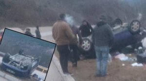 Tokat’ta, otomobil devrildi: 4 yaralı