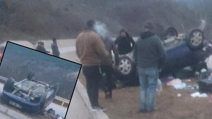 Tokat’ta, otomobil devrildi: 4 yaralı
