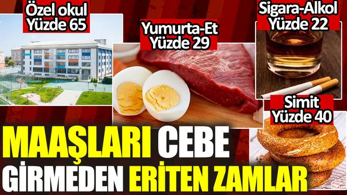 Maaşlara gelen zamlar cebe girmeden işte böyle eridi. Her şeye zam geldi…
