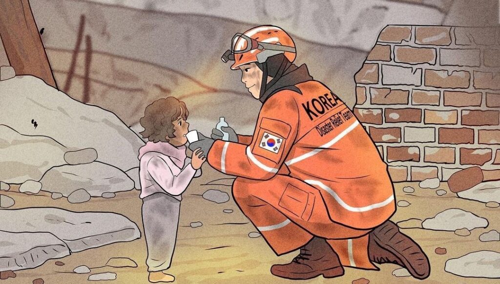 Güney Koreli sanatçıdan anlamlı Türkiye çizim