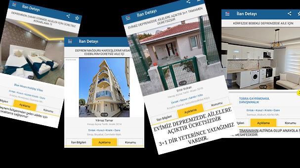 Kiralık evler depremzedeler için ücretsiz ilana dönüştü