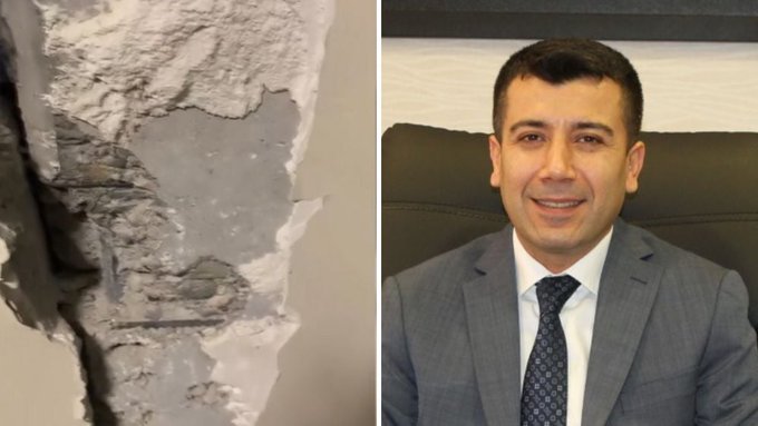 Depremden zarar gören hastanenin duvarları alçıyla kapatılmıştı: Başhekim AKP’den aday adayı oldu