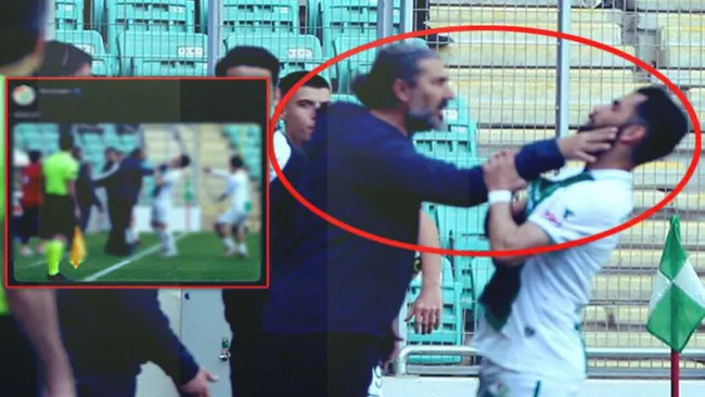 Teknik direktör futbolcunun boğazını sıktı! Maçta büyük tepki çeken olay