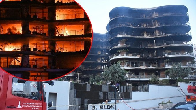 Gün ağardı; yangının boyutu ortaya çıktı! Lüks sitenin 3.bloğu kül oldu!