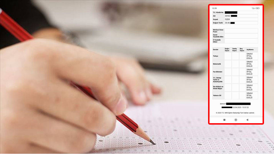 LGS’de depremzede öğrencinin sınavı geçersiz sayıldı