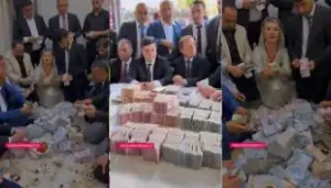 Aşiret düğününe servet yağdı… Milyonları böyle saydılar