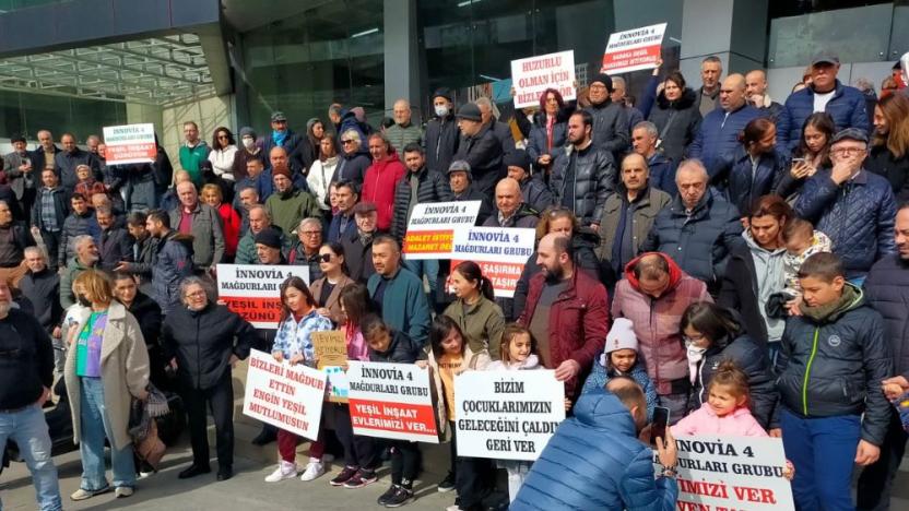 İnnovia 4 inşaatı mağdurlarından eylem: İnşaat baronları cezalandırılsın