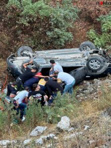 Balıkesir’de devrilen otomobildeki 5 kişi yaralandı
