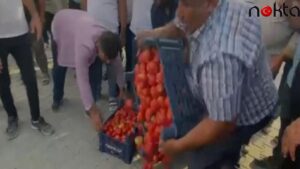 Çiftçiler ürünlerini yere döküp Erdoğan’a seslendiler
