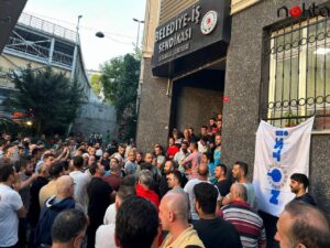 İBB ve iştirak şirketi çalışanlarından Belediye-İş Sendikası önünde eylem