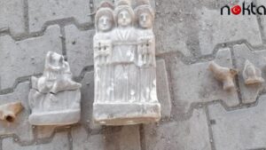 Mezar kazarken tarihi eser bulundu