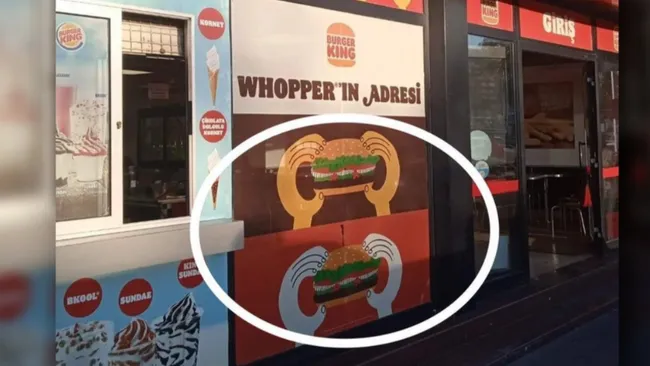 İsrail destekçisi Burger King’ten korkunç gönderme! Hamburgerin içindeki Gazze mi?