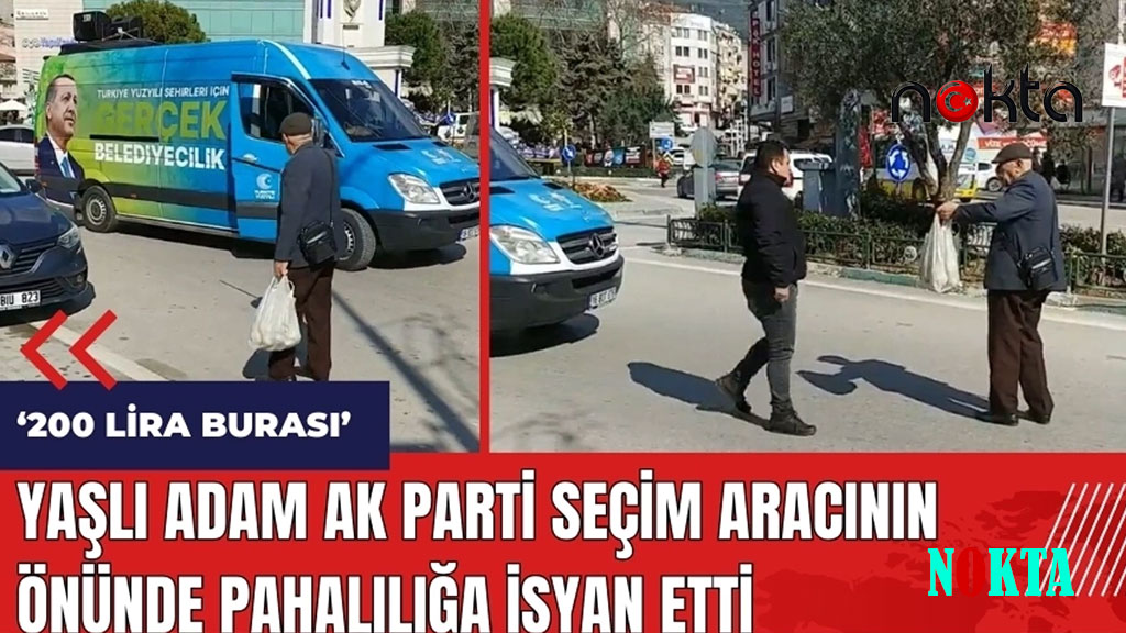 Bursa Gemlik’te Akp’ye büyük tepki seçim aracının önünde pahalılığa isyan