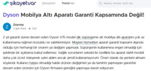 Dyson Kablosuz Süpürgelerde şikayet patlaması