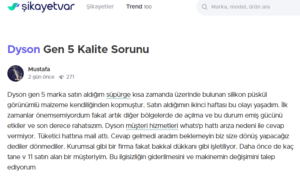 Dyson Kablosuz Süpürgelerde şikayet patlaması