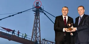 Ücretlerini alamadıkları için vincin tepesine çıkan işçiler Bayburt Grup için çalıştıkları ortaya çıktı!