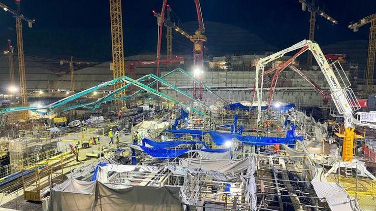 Akkuyu NGS’de 3’üncü ünitenin türbin tesisinde betonlama süreci tamamlandı