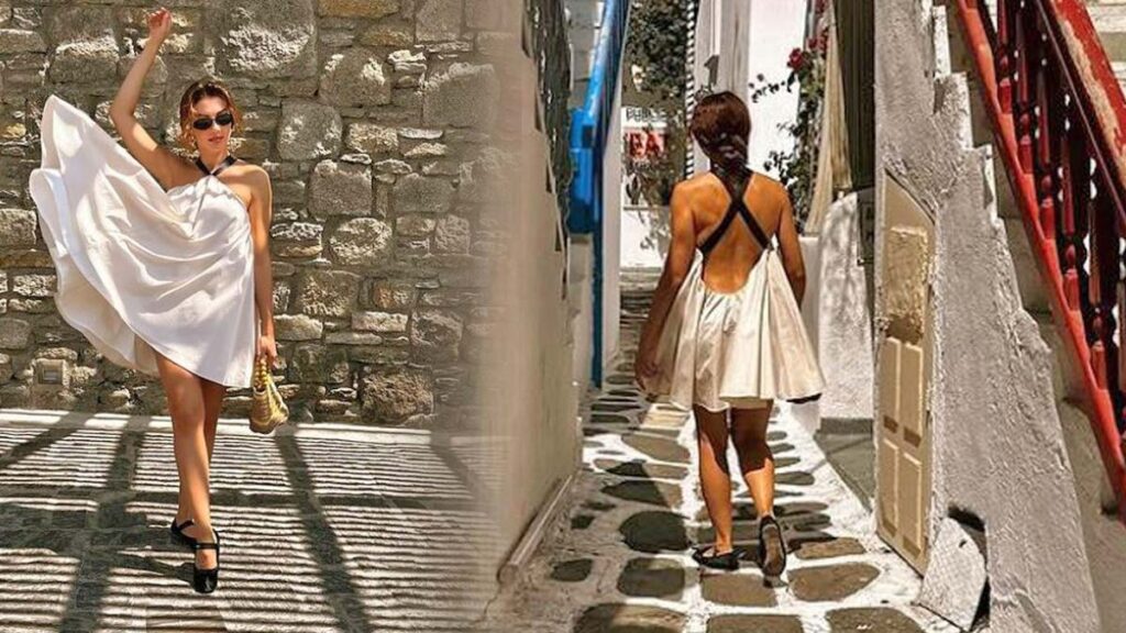 Burcu Özberk sırt dekolteli elbisesiyle büyüledi