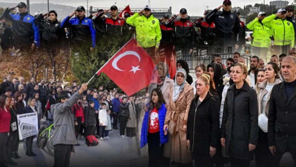 Bir ulus saygı duruşunda