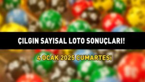 ÇILGIN SAYISAL LOTO SONUÇLARI AÇIKLANDI 4 OCAK 2025 | 480.955.082 TL büyük ikramiyeli Çılgın Sayısal Loto sonuçları nasıl öğrenilir?