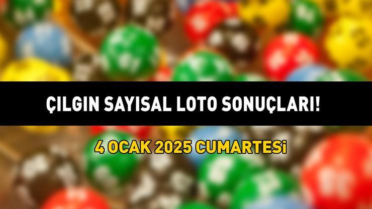 ÇILGIN SAYISAL LOTO SONUÇLARI AÇIKLANDI 4 OCAK 2025 | 480.955.082 TL büyük ikramiyeli Çılgın Sayısal Loto sonuçları nasıl öğrenilir?