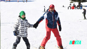 Bursa Osmangazi’deki çocuklar kayak yapmayı öğreniyor