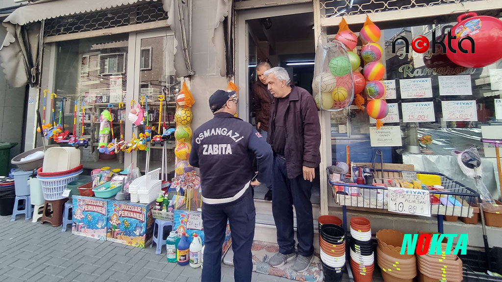 Kaldırım işgaline zabıta denetimi