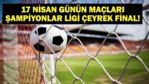 17 NİSAN BUGÜN KİMİN MAÇI VAR? Şampiyonlar Ligi Athletic-Bilbao Glasgow Rangers, Eintracht-Frankfurt Tottenham, Lazio-Bodo Glimt, Manchester Utd-Lyon maçları hangi kanalda, saat kaçta? 17 Nisan günün maçları