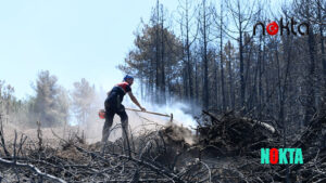 Osmangazi Belediyesi Arama Kurtarma Ekibi yangınla mücadele için sahada