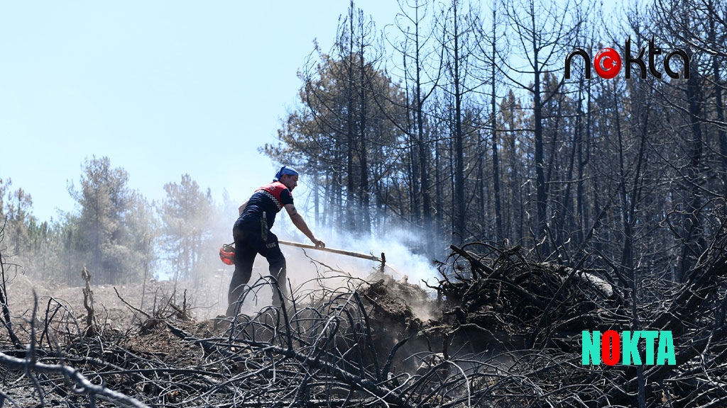 Osmangazi Belediyesi Arama Kurtarma Ekibi yangınla mücadele için sahada