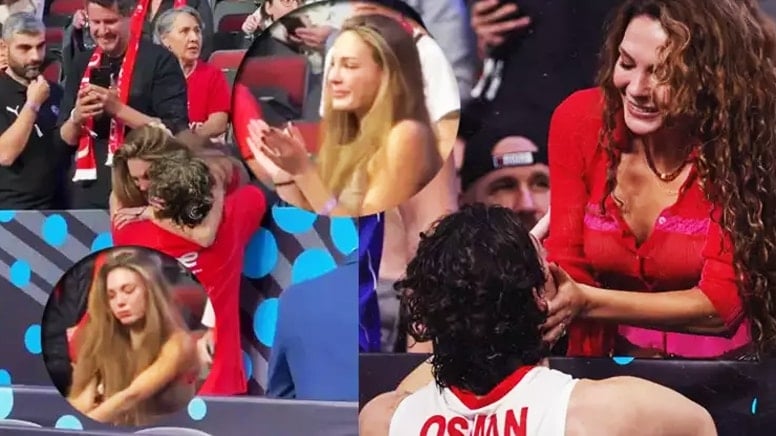 Ebru Şahin’in mutluluk gözyaşları… Galibiyet sonrası eşi Cedi Osman’a sarılarak ağladı