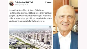 Eski bakan Bayraktar ev de satıyor, süt de