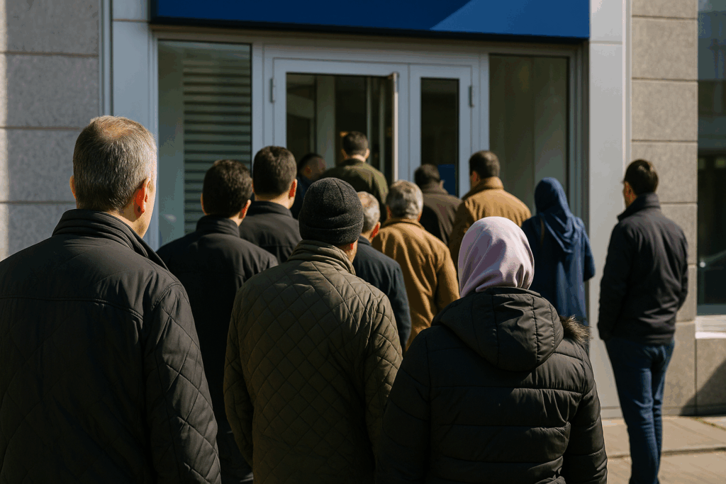 Mevduat faizleri dibe vurdu! Banka önlerinde uzun kuyruklar oluştu